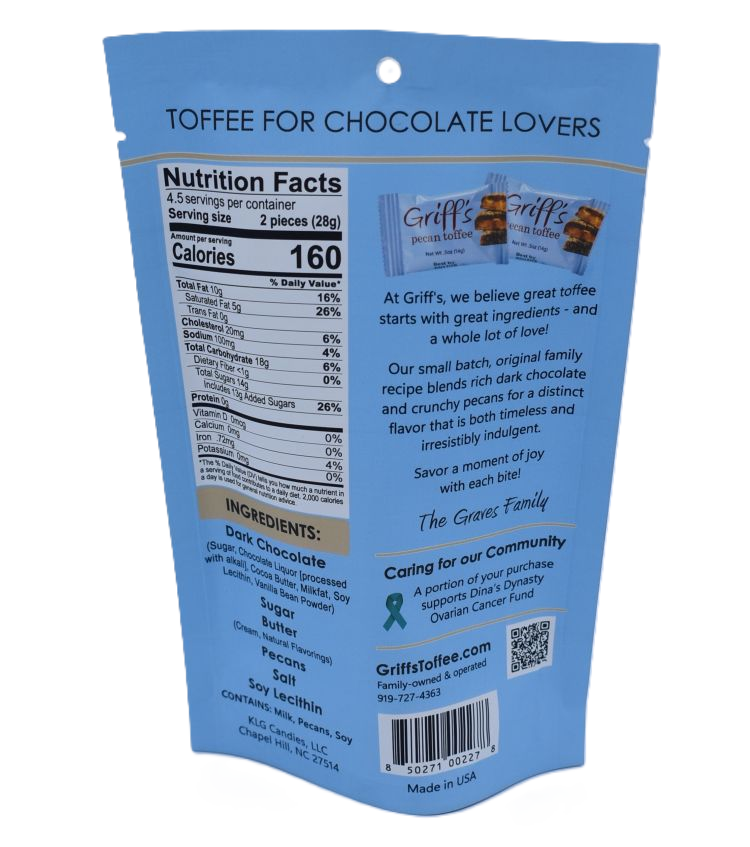 Griff's Pecan Toffee - 4.5 oz pouch (single)